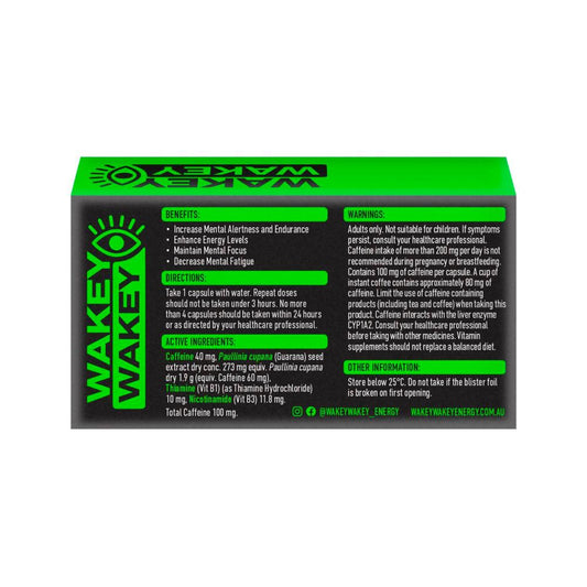 Wakey Wakey Caffeine Liquid Caps - 20 pack