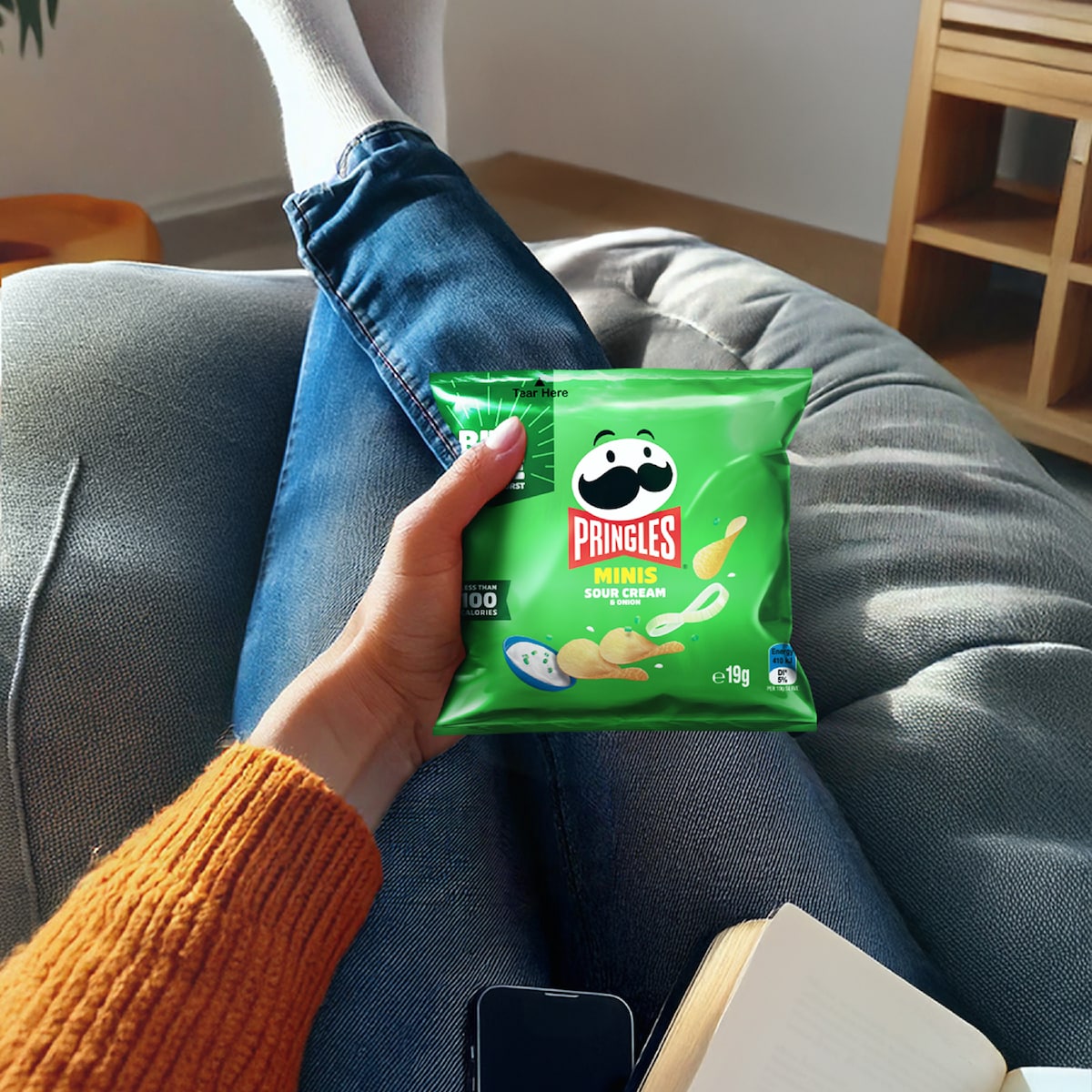 Pringles Minis Sour Cream & Onion Potato Chips 19g X 5 Pack