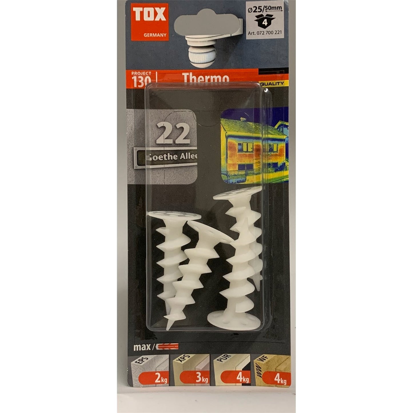 Tox Fasteners Styromate - 50mm - 4 Pack