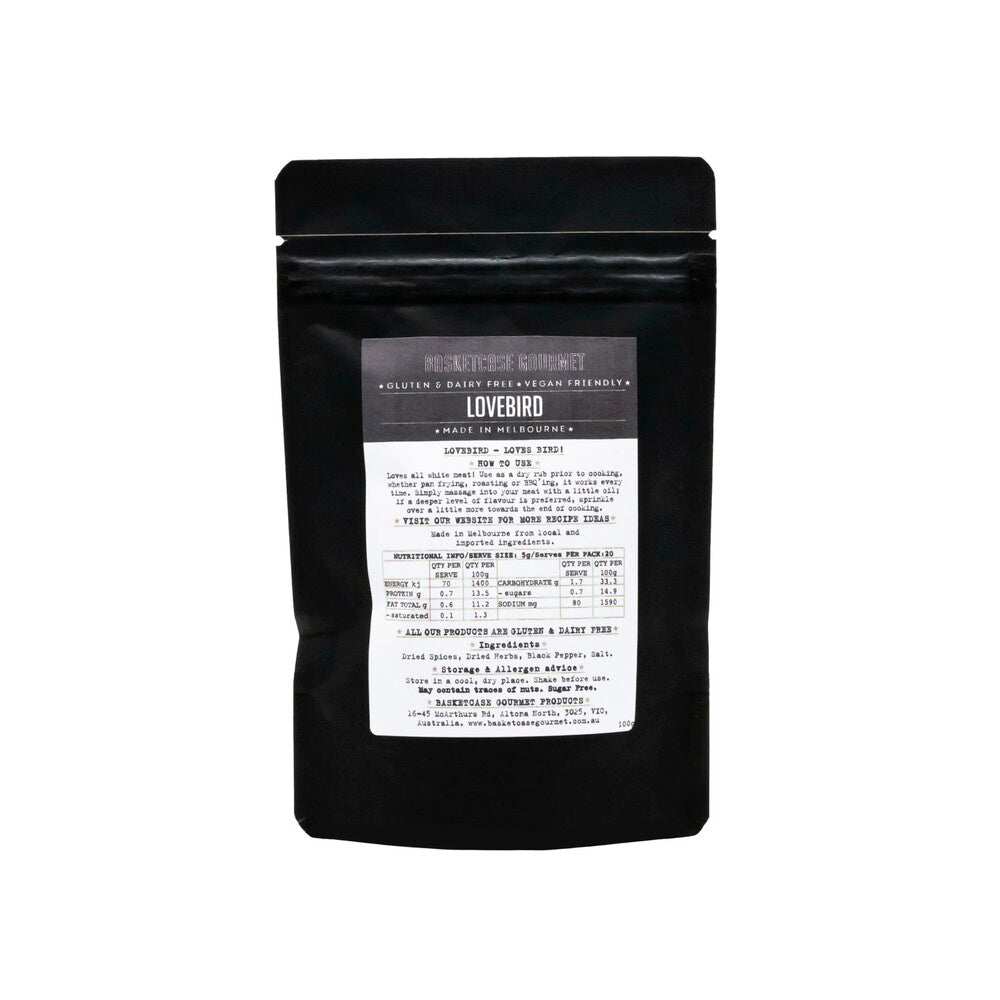 Basketcase Gourmet Refill Pouches For Spice Blends - Lovebird Rub For Poult ... 100g