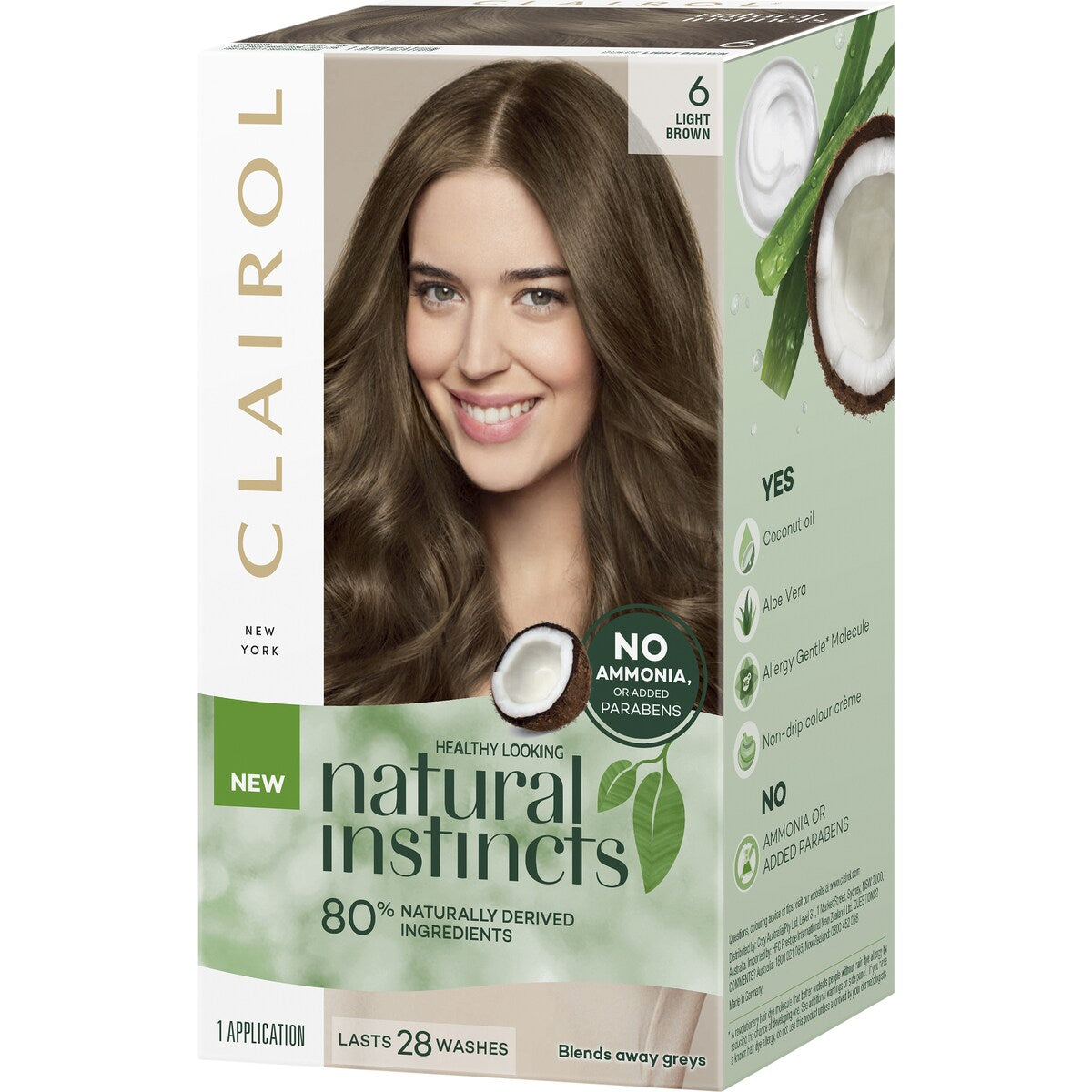 Clairol Natural Instincts Hair Colour 6 Light Brown Semi Permanent each