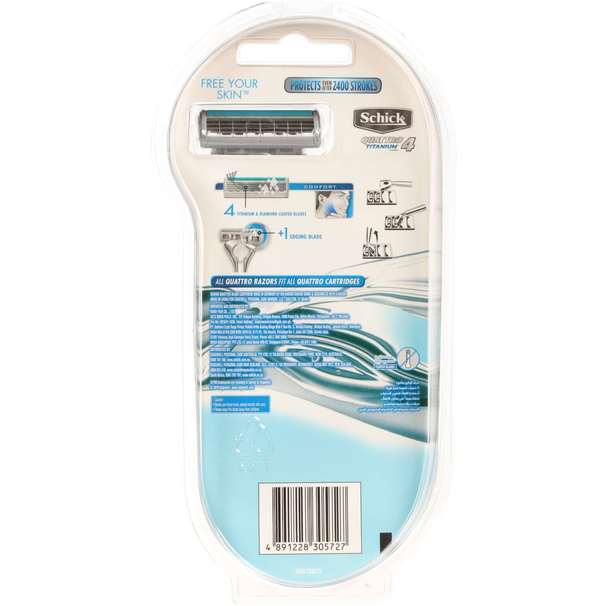 Schick Quattro 4 Titanium Razor Handle With 5 Blades Each