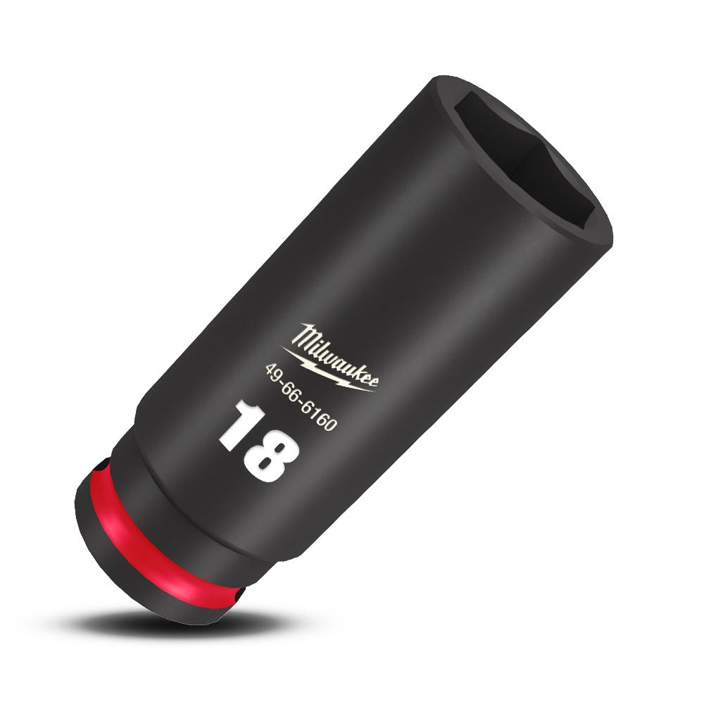 MILWAUKEE SHOCKWAVE 3 8 Drive 18mm Deep 6 Point Impact Socket 49666160