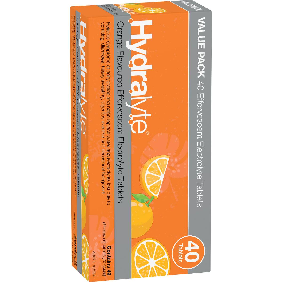 Hydralyte Orange Effervescent Tablets 40 Pack