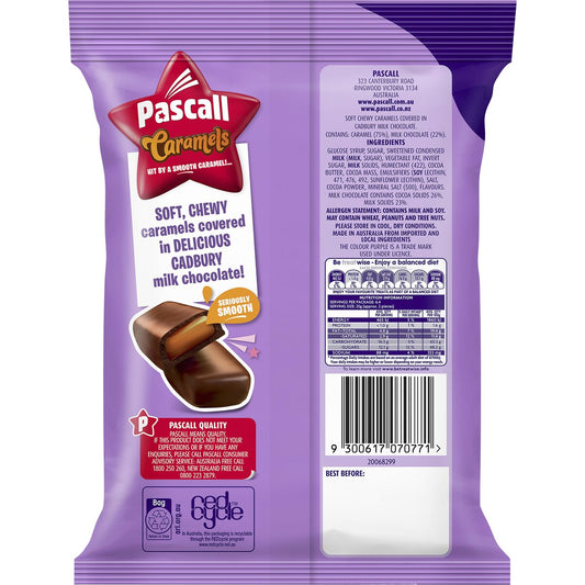 Cadbury Pascall Chocolate Caramels Lollies Snack & Share Bag 160g