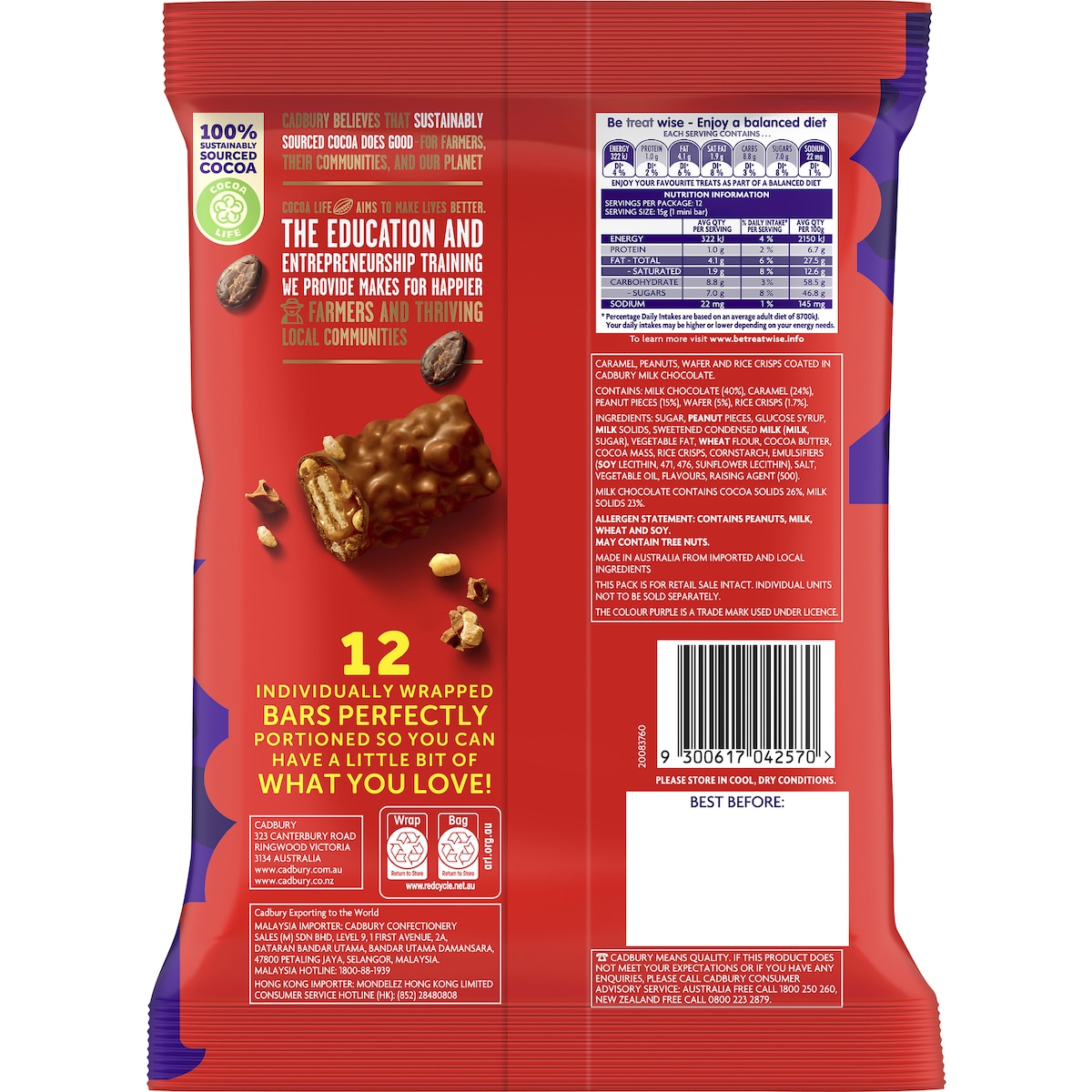 Cadbury Picnic Milk Chocolate Mini Bars 12 Pack