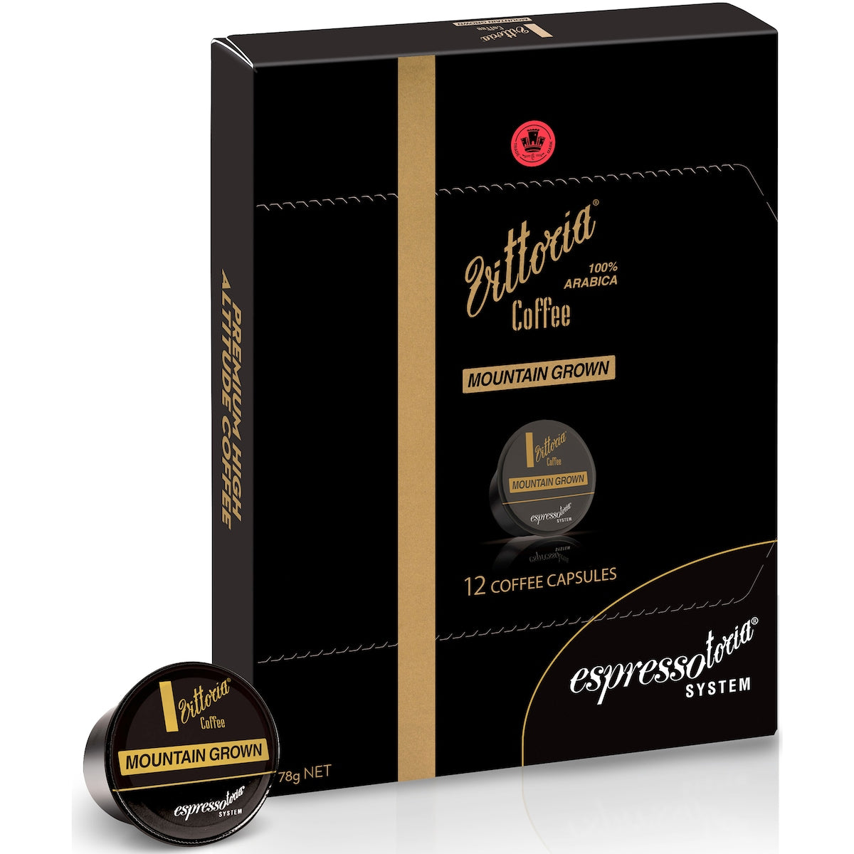 Vittoria Espressotoria Mountain Grown Coffee Capsules 12 Pack