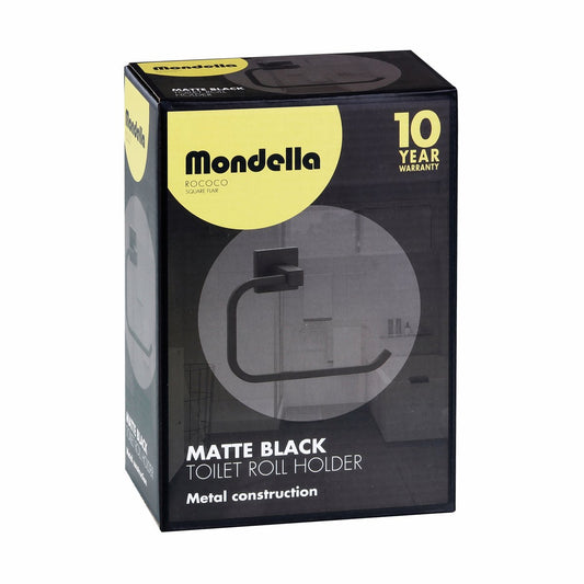 Mondella Rococo Matte Black Metal Toilet Roll Holder