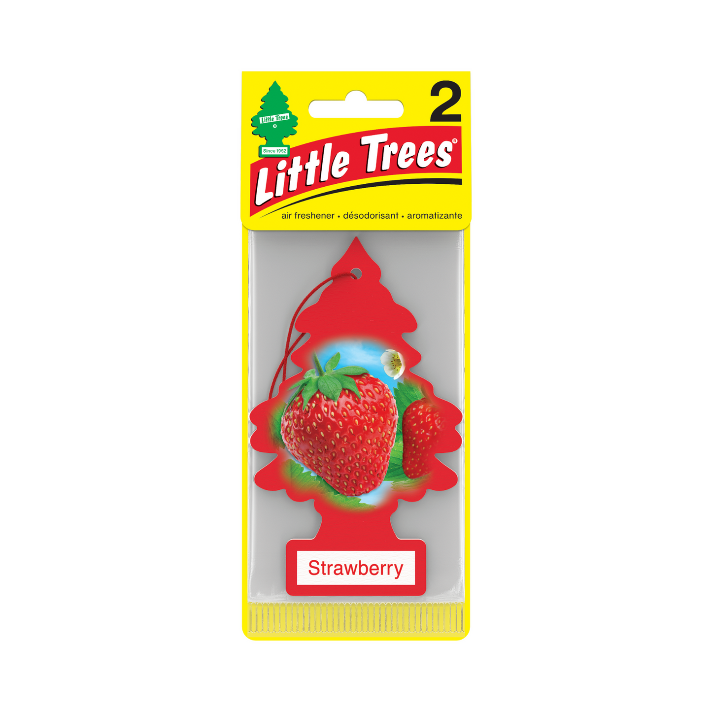 Little Trees Strawberry Hanging Tree Air Freshener - 70 x 190mm - 2 Pack
