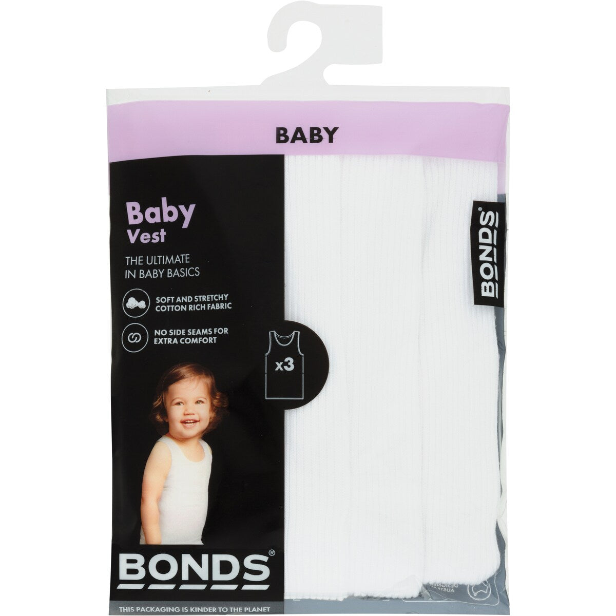 Bonds Baby Vest Size 000 To 2 3 Pack