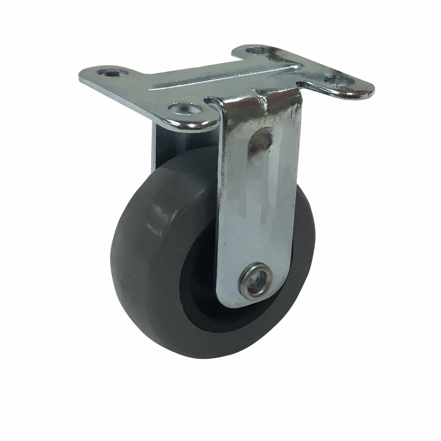 Easyroll 50mm Grey Rubber Fixed Plate Castor