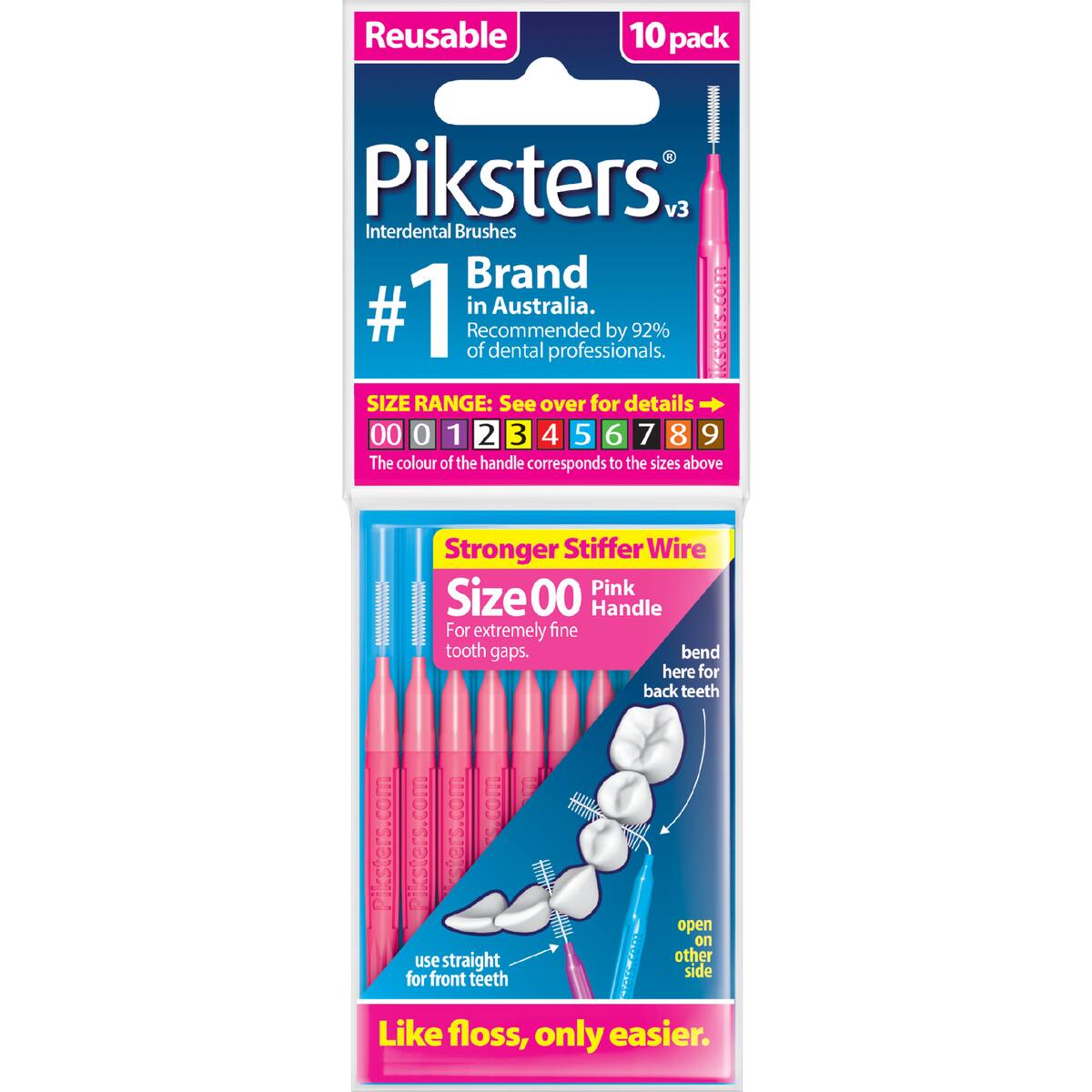 Piksters Interdental Brushes Size 00 10 Pack