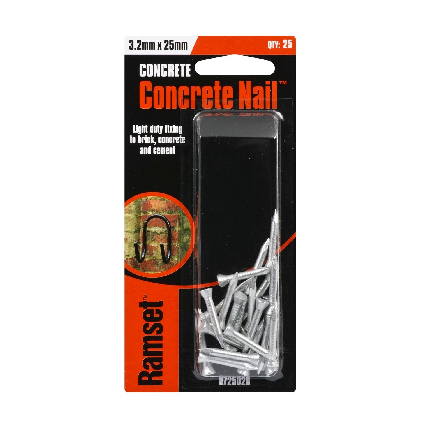 Ramset Concrete Nail - 3.2 x 25mm - 25 Pack