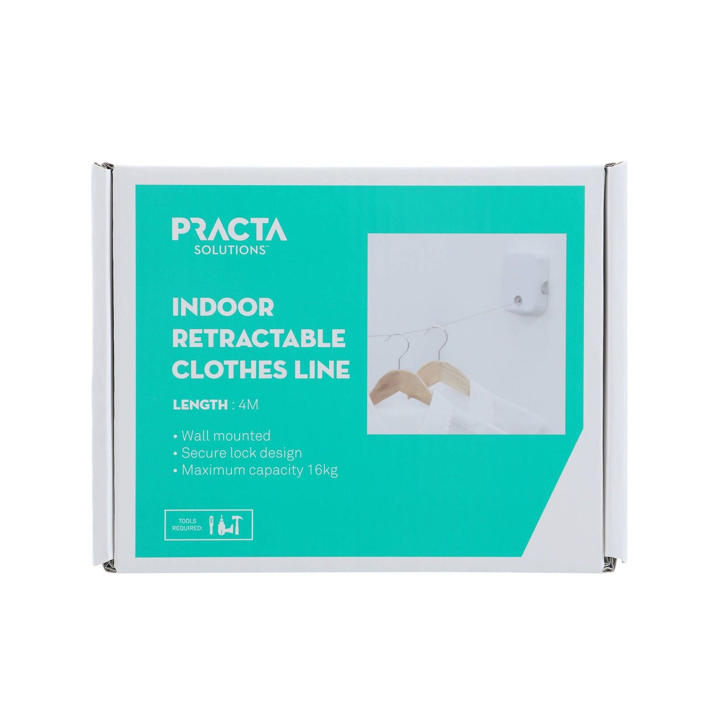 Practa Solutions 4m Indoor Retractable Clothes Line White