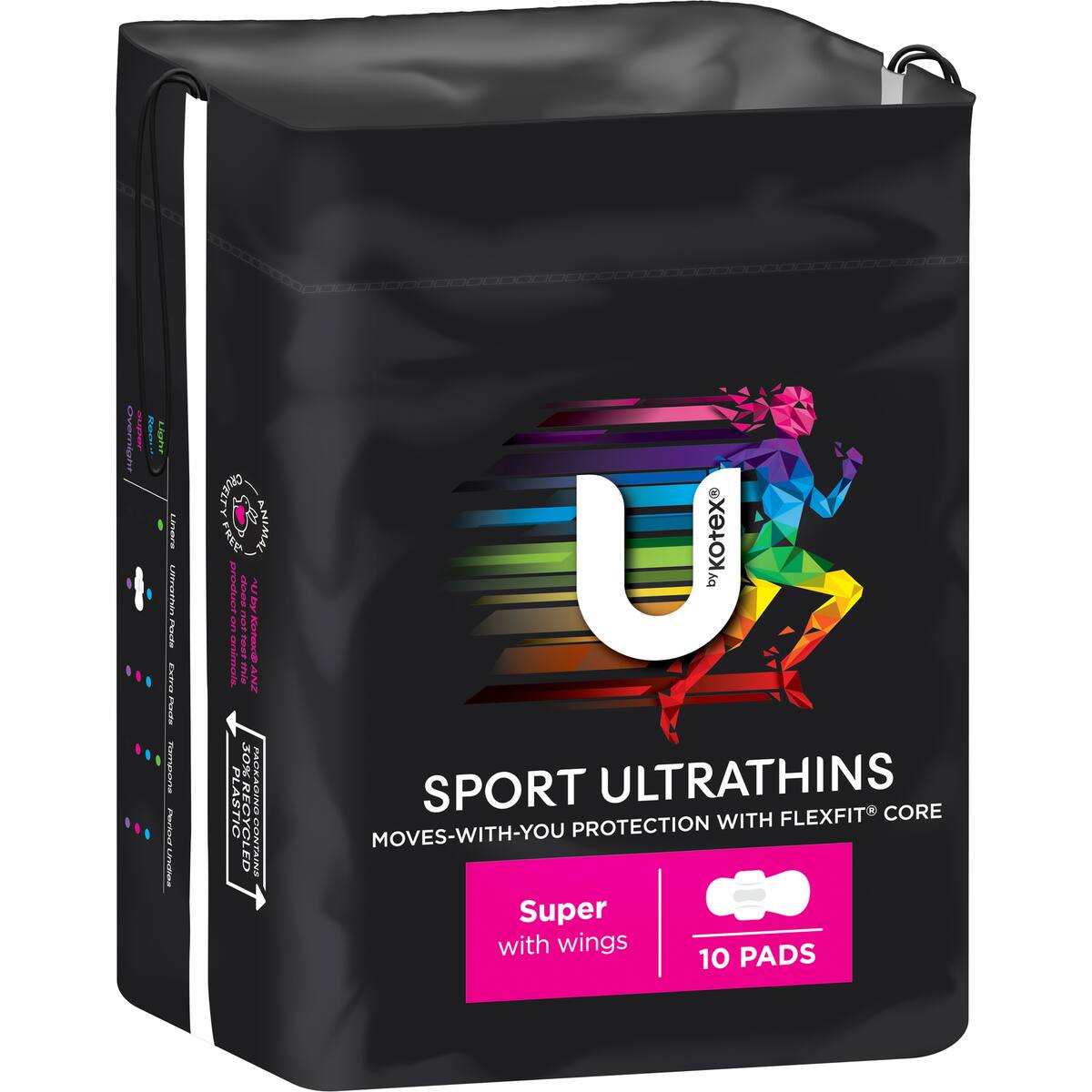 U By Kotex Sport Pads Super With Wings 10 Pack