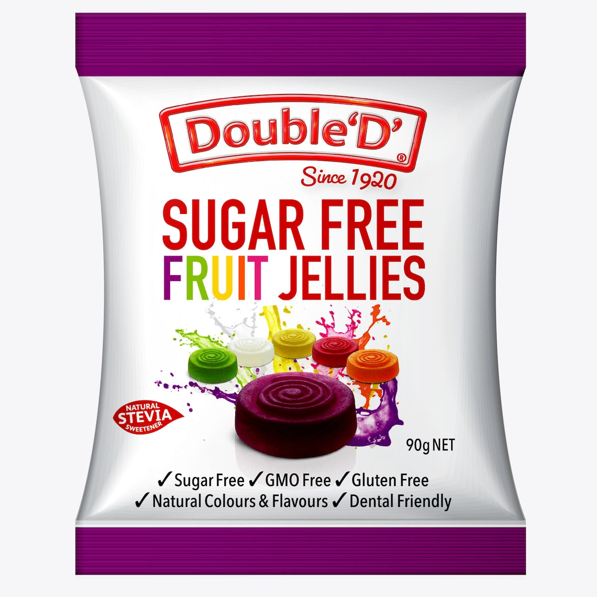 Double d Fruit Jellies Sugar Free 90g Bag