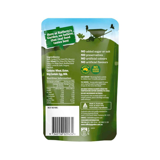 Raffertys Garden Vegetable Bolognese 12 Months+ - 200g
