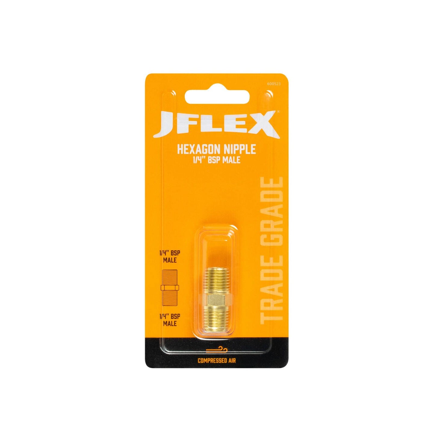 Jflex Hexagon Nipple - 1/4" BSP