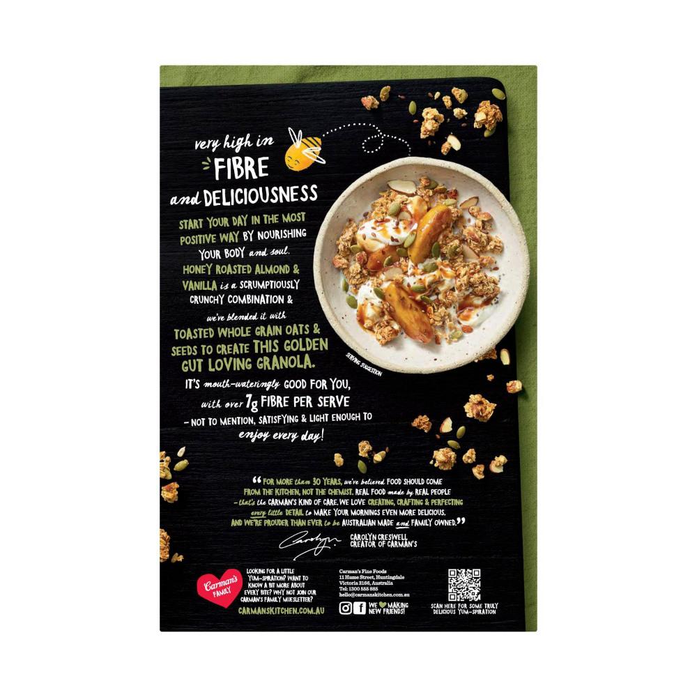 Carman's Granola Gut Loving Honey Roasted Almond & Super Seed - 425g