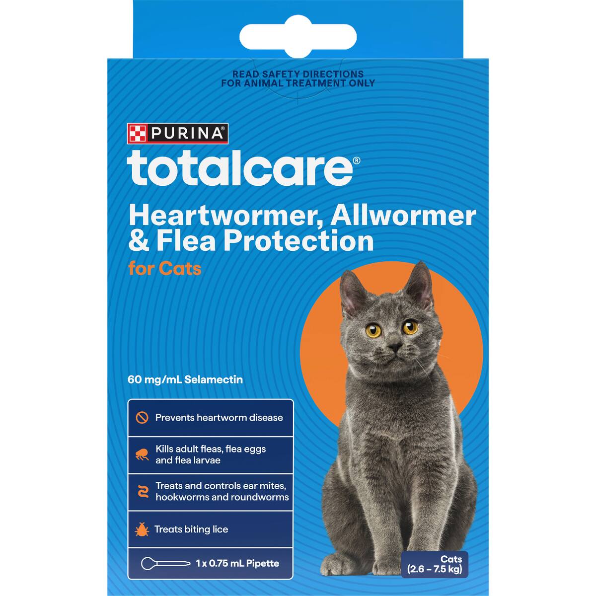 Total Care Heartwormer Allwormer & Flea Control For Cats Each