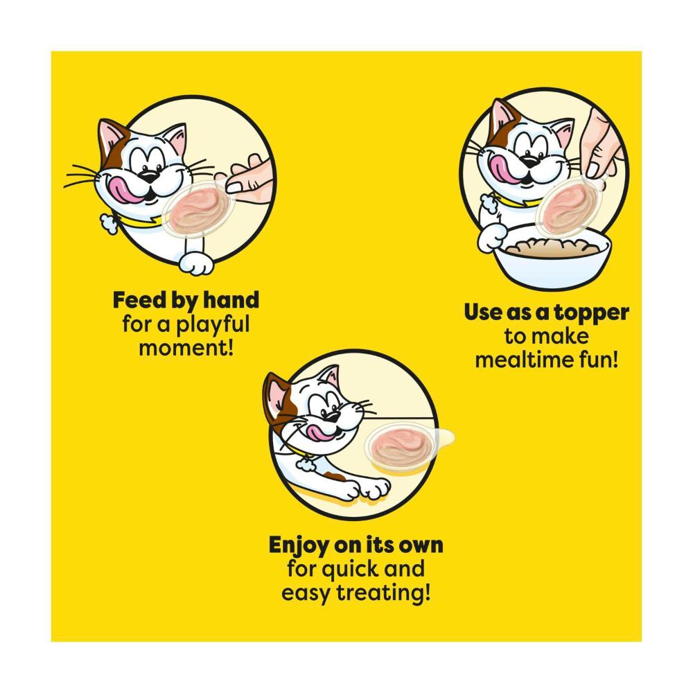 Temptations Creamy Spoons Tasty Chicken & Savory Salmon Flavors Cat Treat 4x10g - 40g