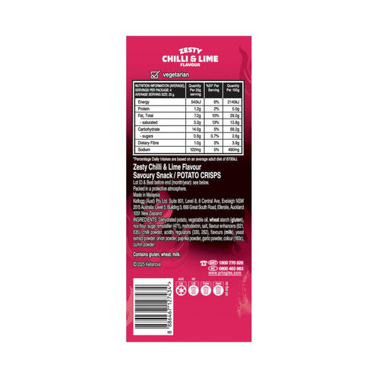 Pringles Potato Chips Zesty Chilli & Lime - 118g
