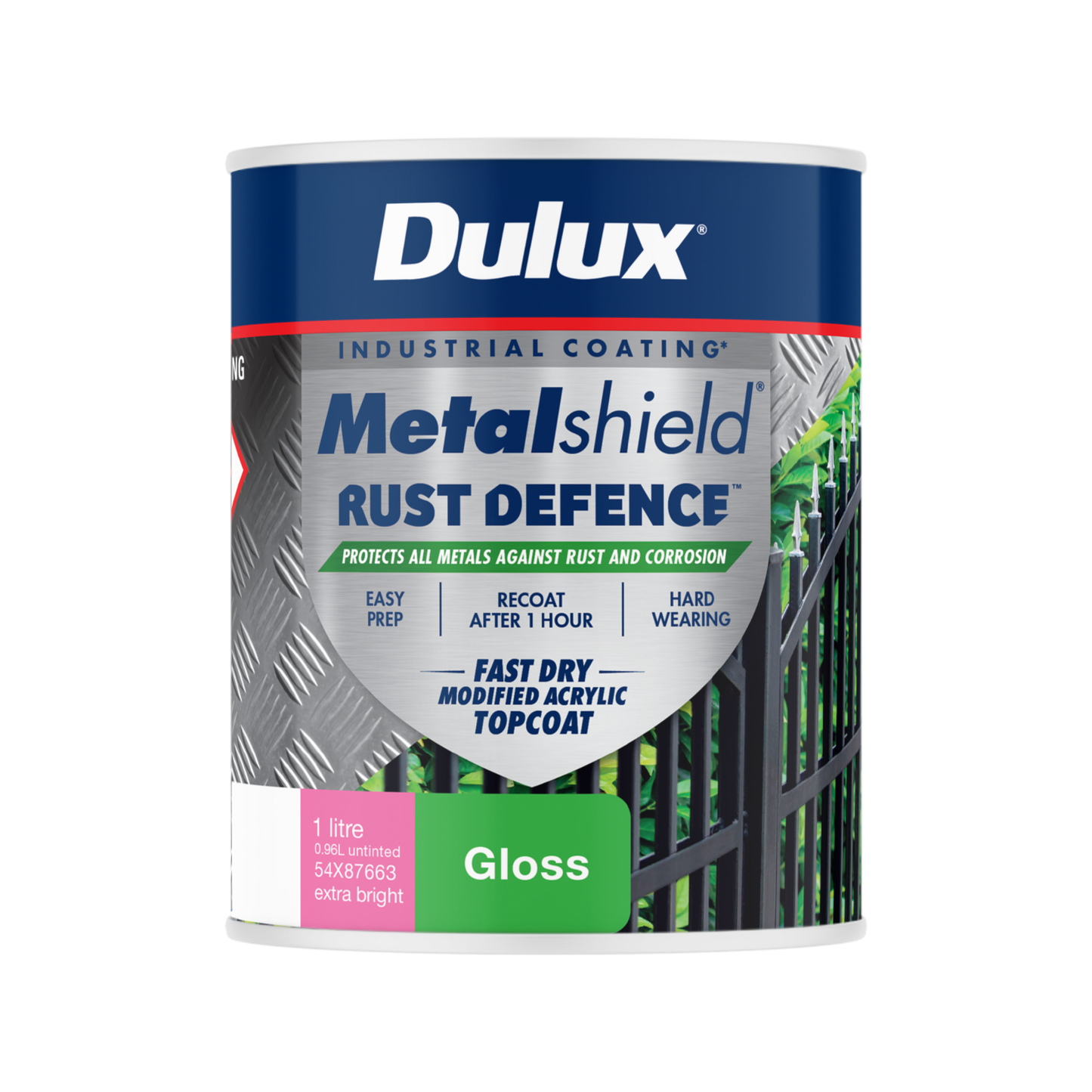 Dulux Metalshield Rust Defence - 1L - Extra Bright Base Gloss
