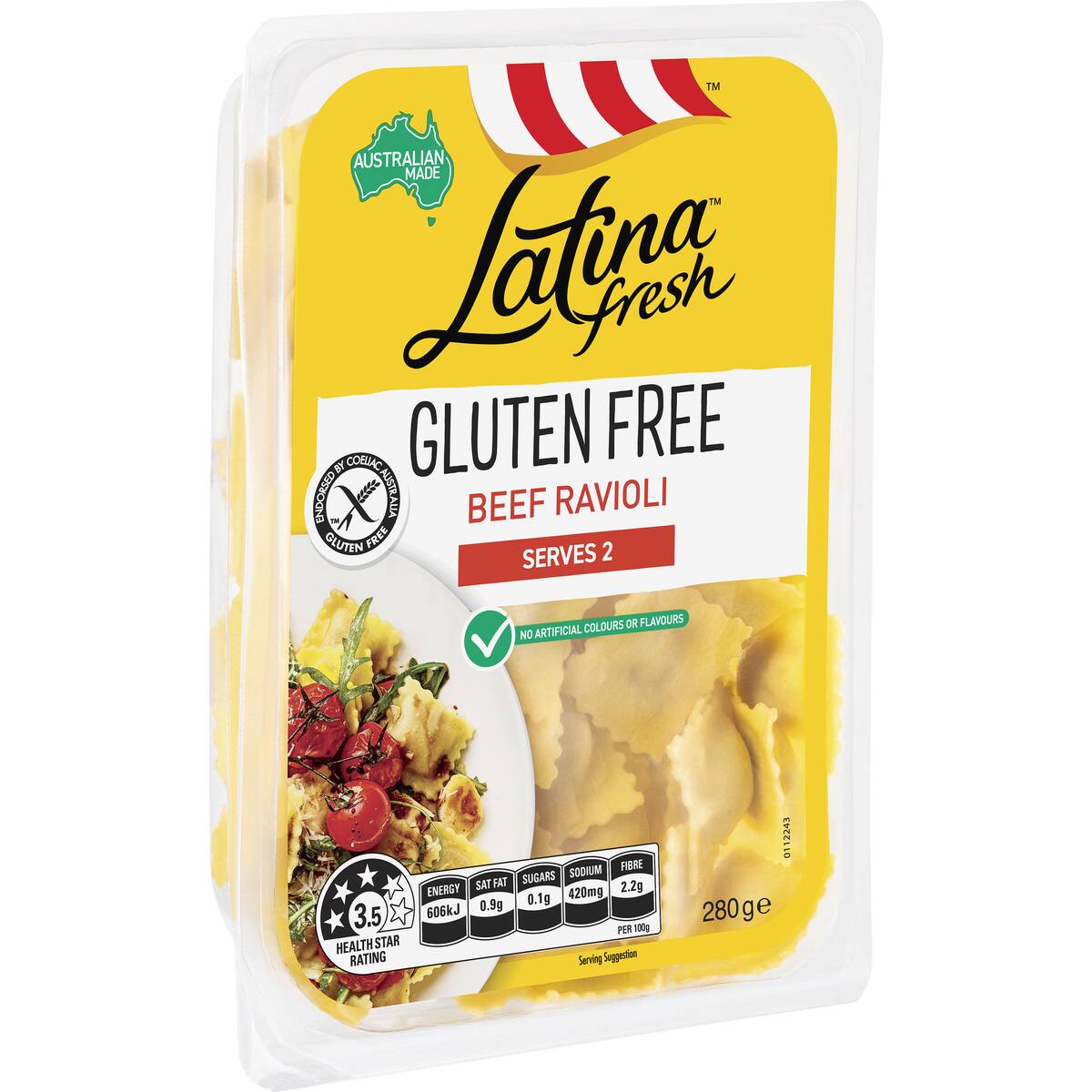Latina Fresh Gluten Free Beef Ravioli Pasta 280g