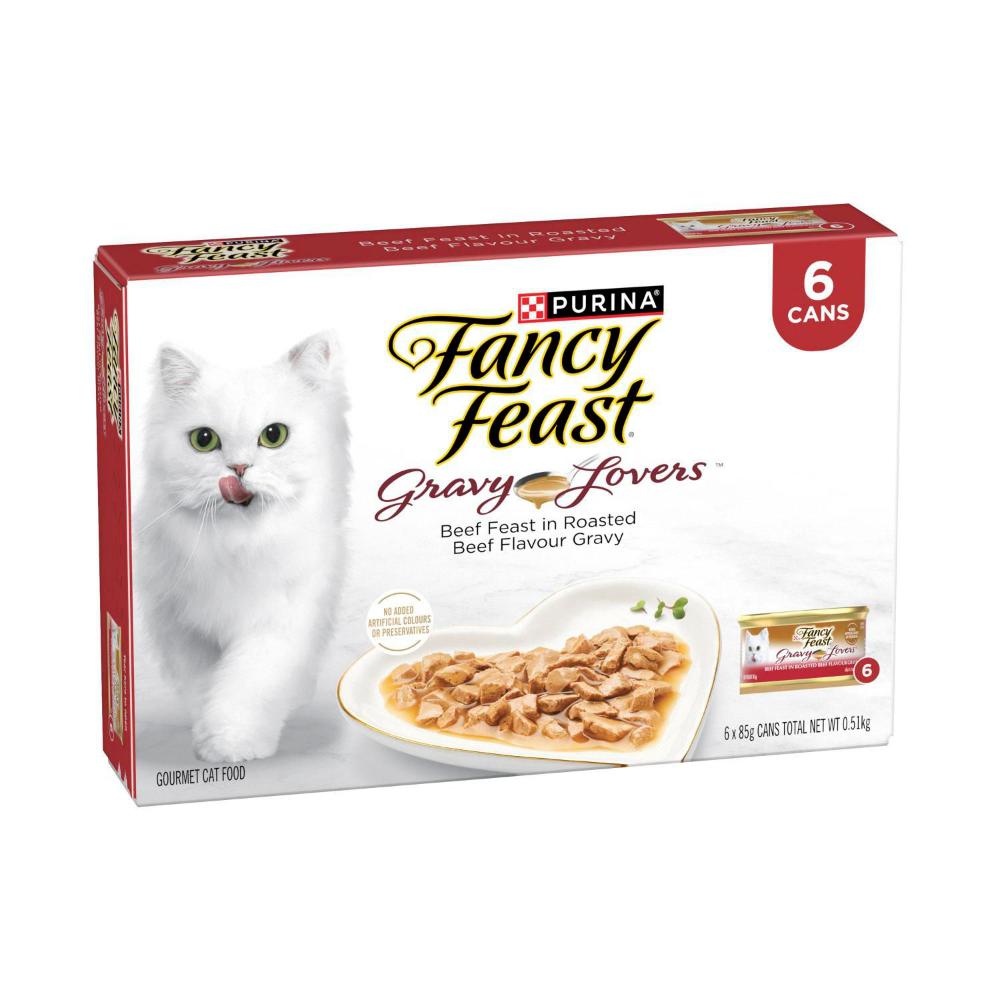 Fancy Feast Gravy Lovers Roast Beef In Gravy Cat Food 6x85g - 6 Pack