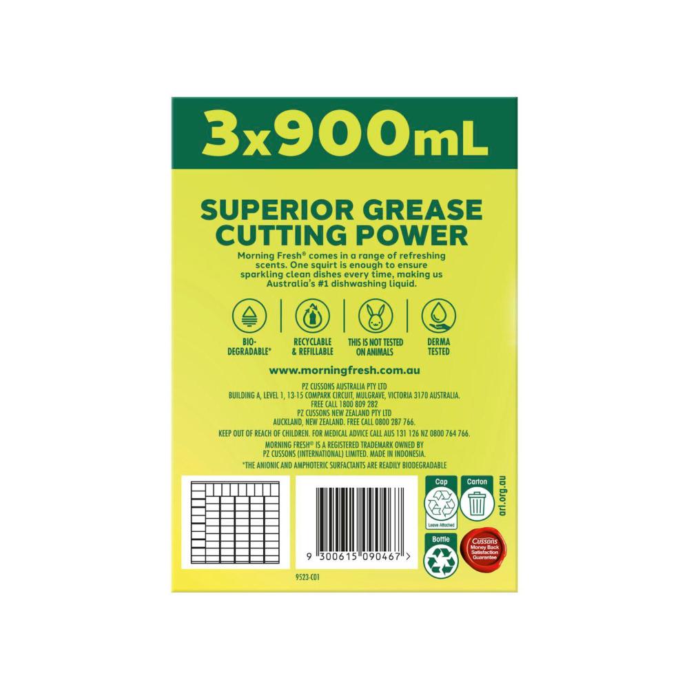 Morning Fresh Bulk Dishwashing Liquid Lemon Multipack 3x900ml - 2.7L