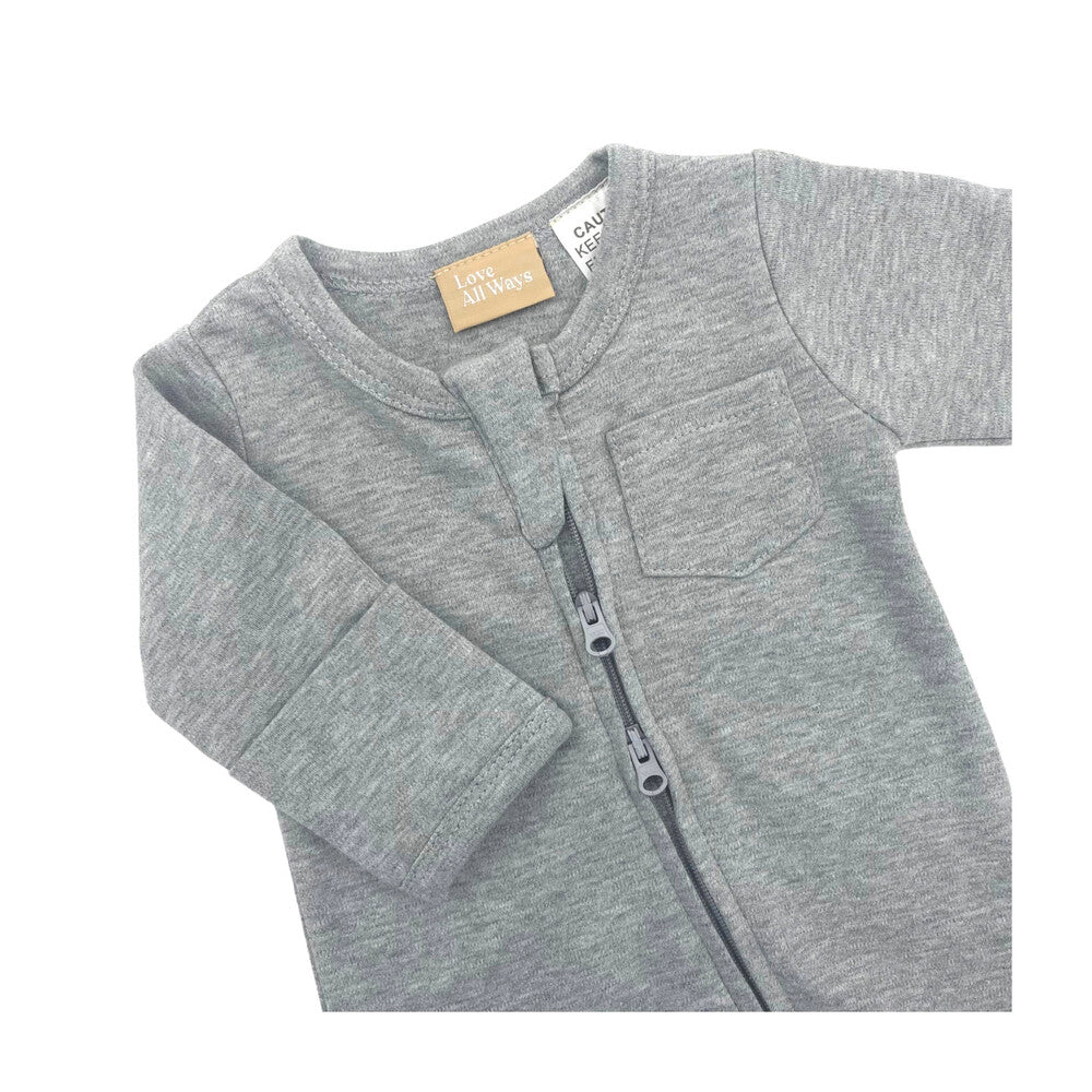 Love All Ways Jersey Romper - Grey Merle - 3-6 Months - 1 pack