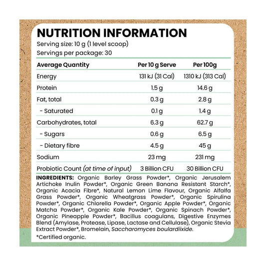 Braw Ultimate Greens + 30 Serves Lemon Lime - 300g