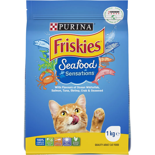 Friskies Adult Seafood Sensations Dry Cat Food 1kg