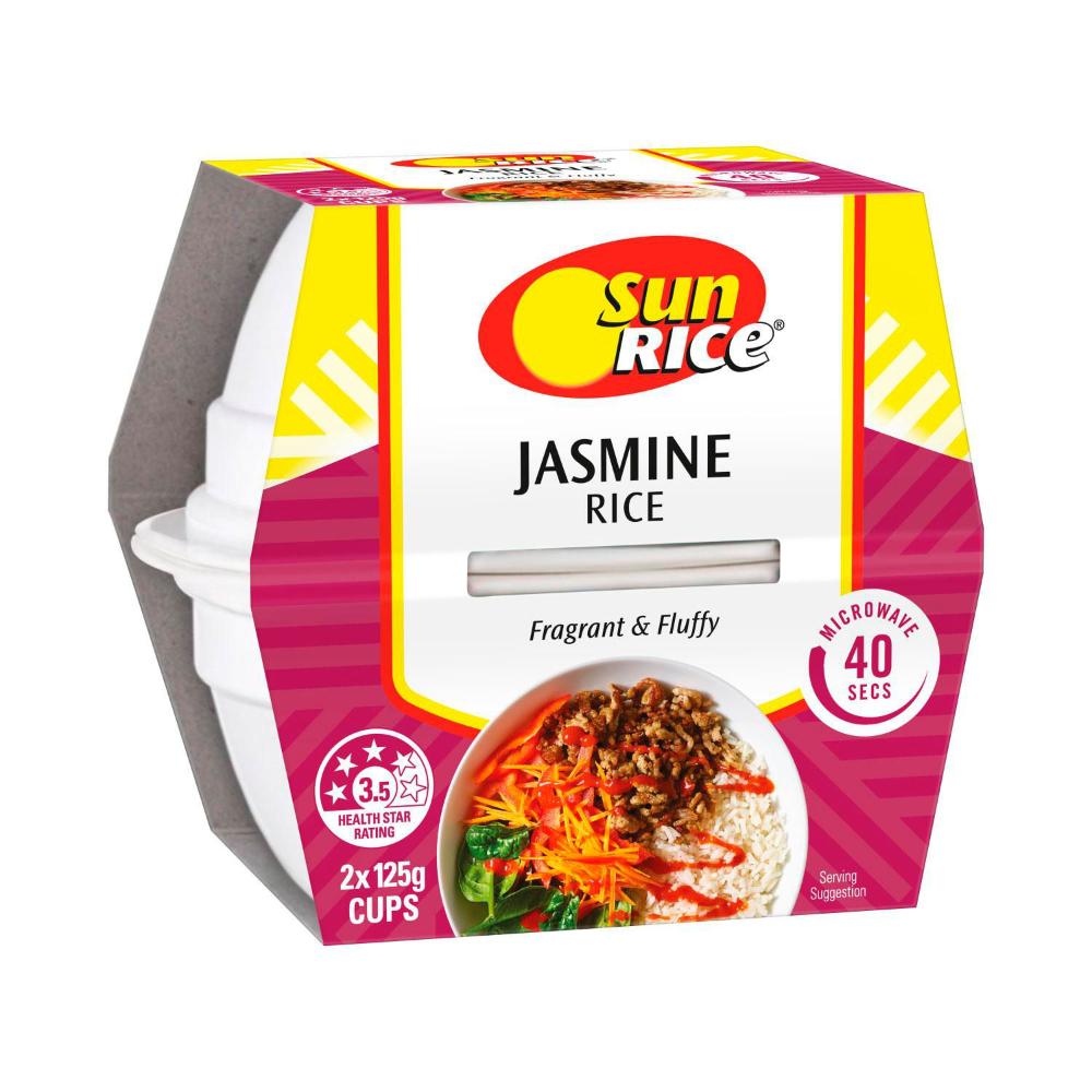 Sunrice Microwave Jasmine Rice Cup 2x125g - 250g