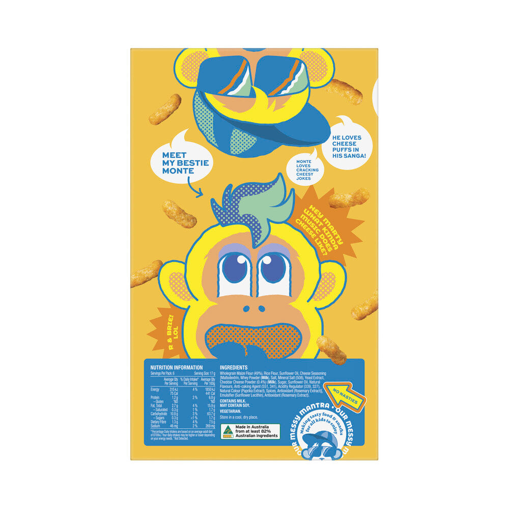 Messy Monkey Cheese Puffs - 102g