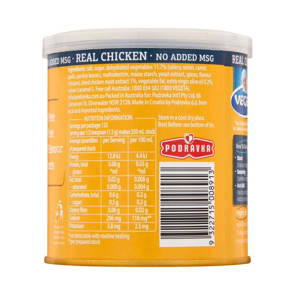 Vegeta Gluten Free Real Chicken Stock Powder Canned - 200g