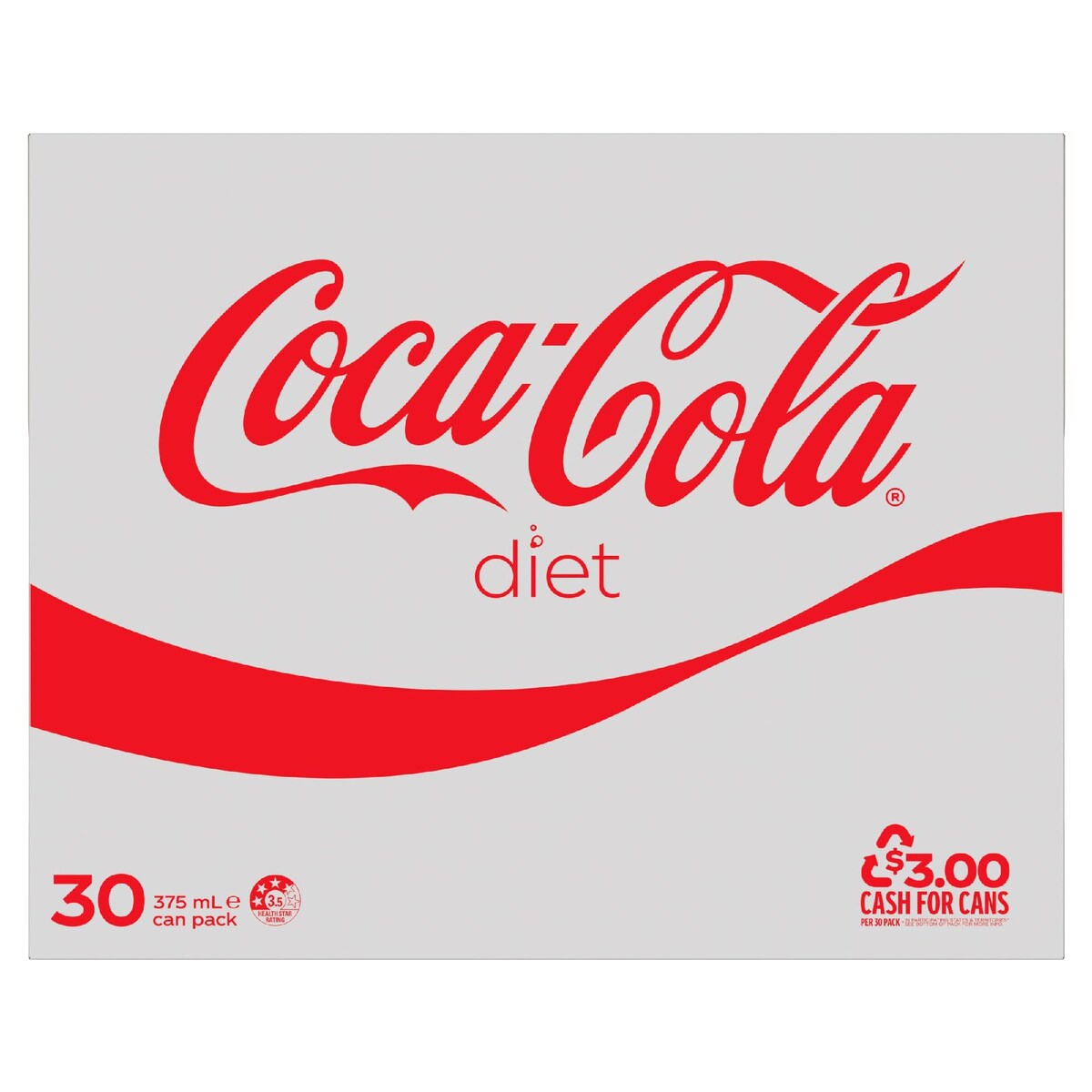 Coca - Cola Diet Soft Drink Multipack Cans 375ml X 30 Pack