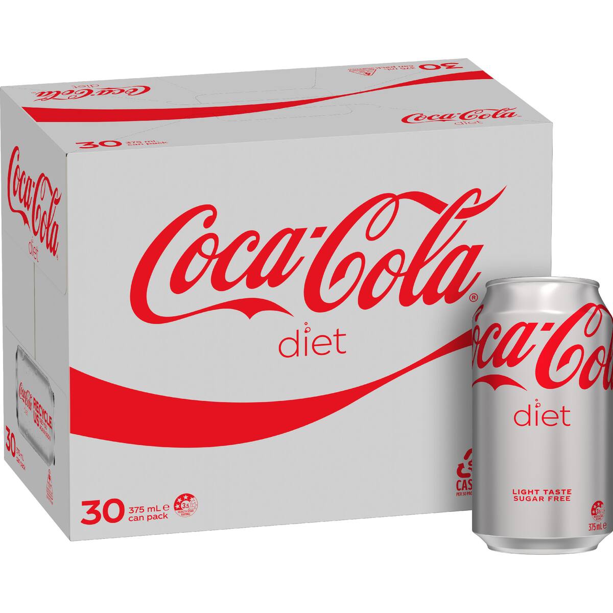 Coca-cola Diet Soft Drink Cans 375ml X 30 Pack