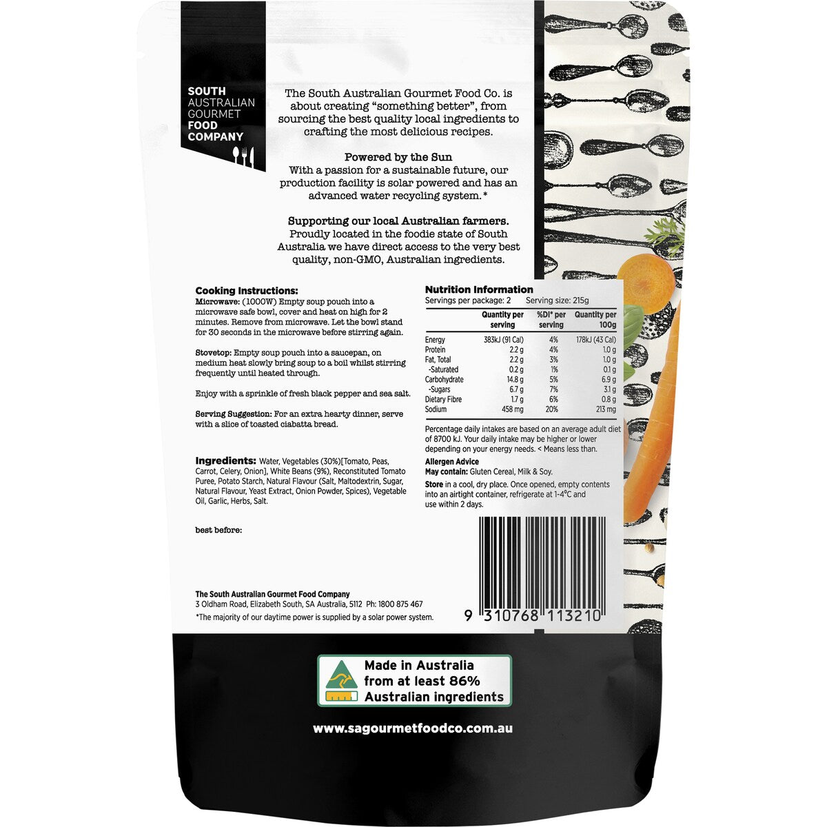 South Australian Gourmet Food Company Classic Italian Minestrone Soup 430g