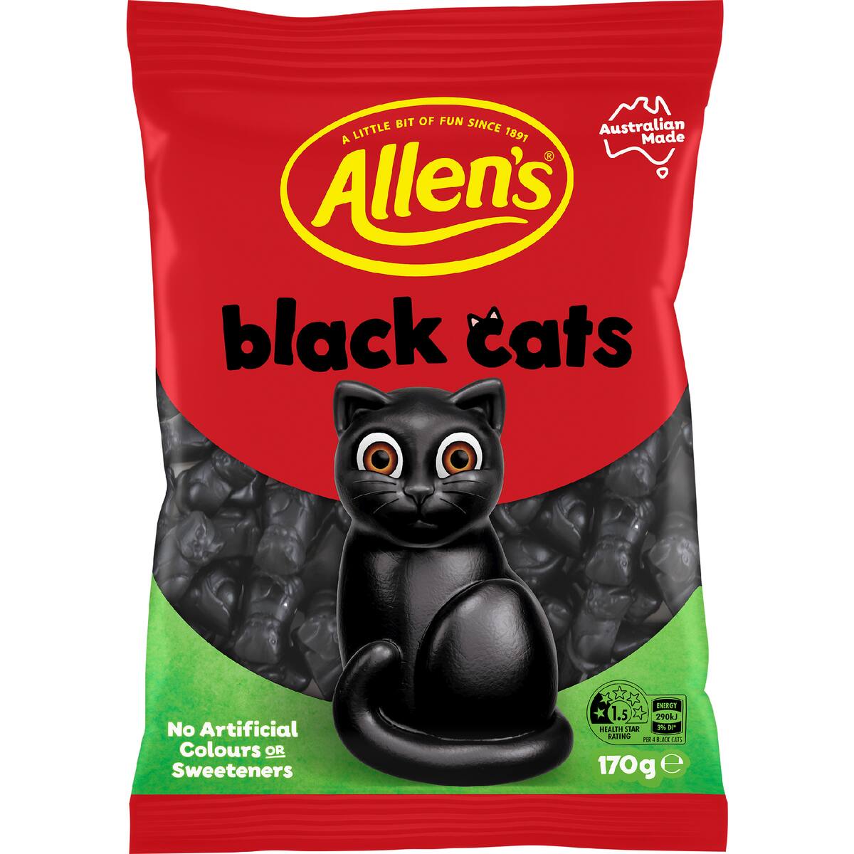 Allen's Black Cats Lollies Bag 170g