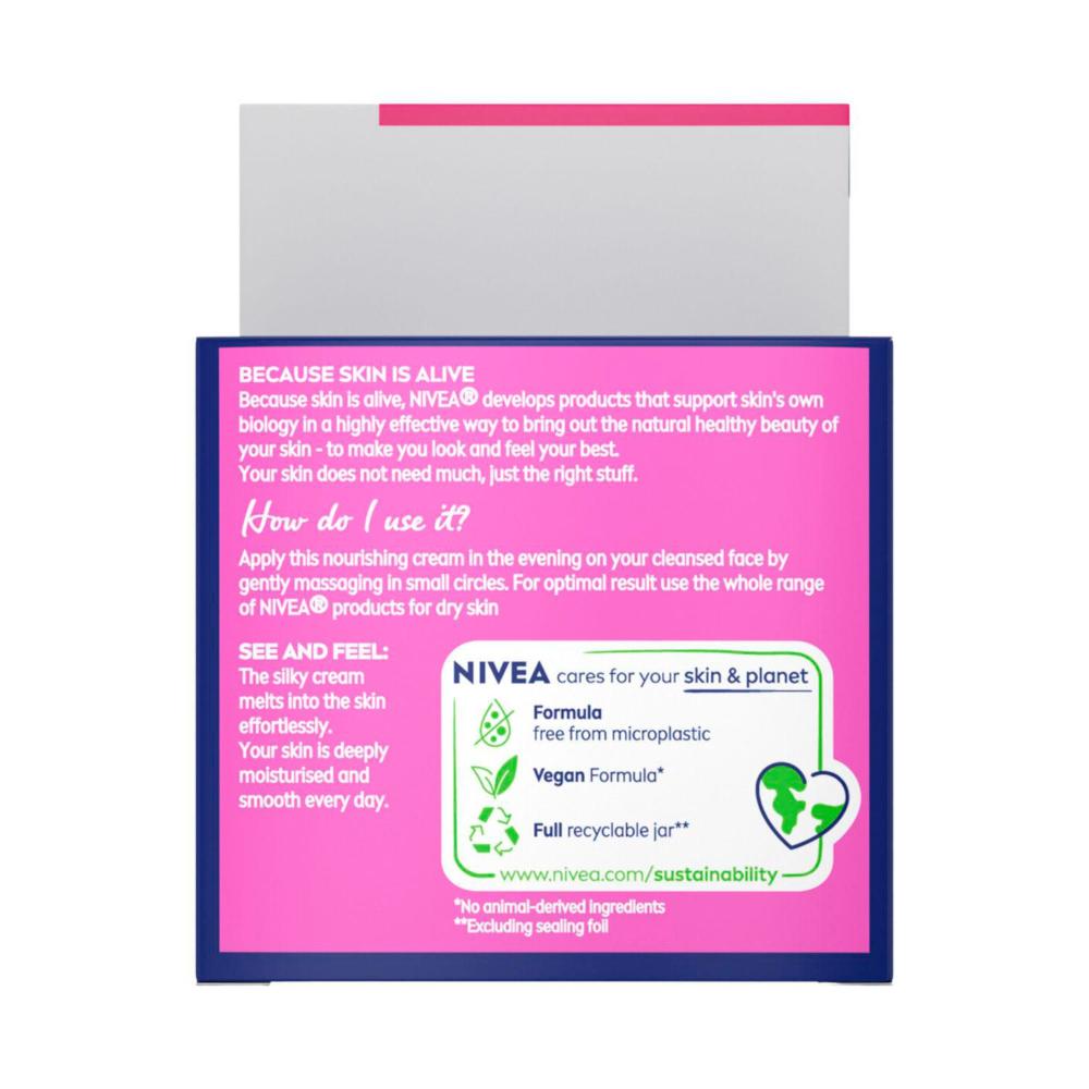 Nivea Daily Moisturiser Night Cream Dry Sensitive - 50mL