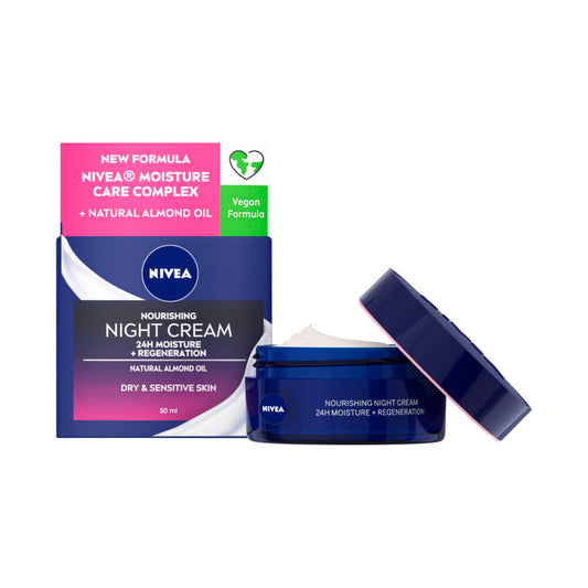 Nivea Daily Moisturiser Night Cream Dry Sensitive - 50mL
