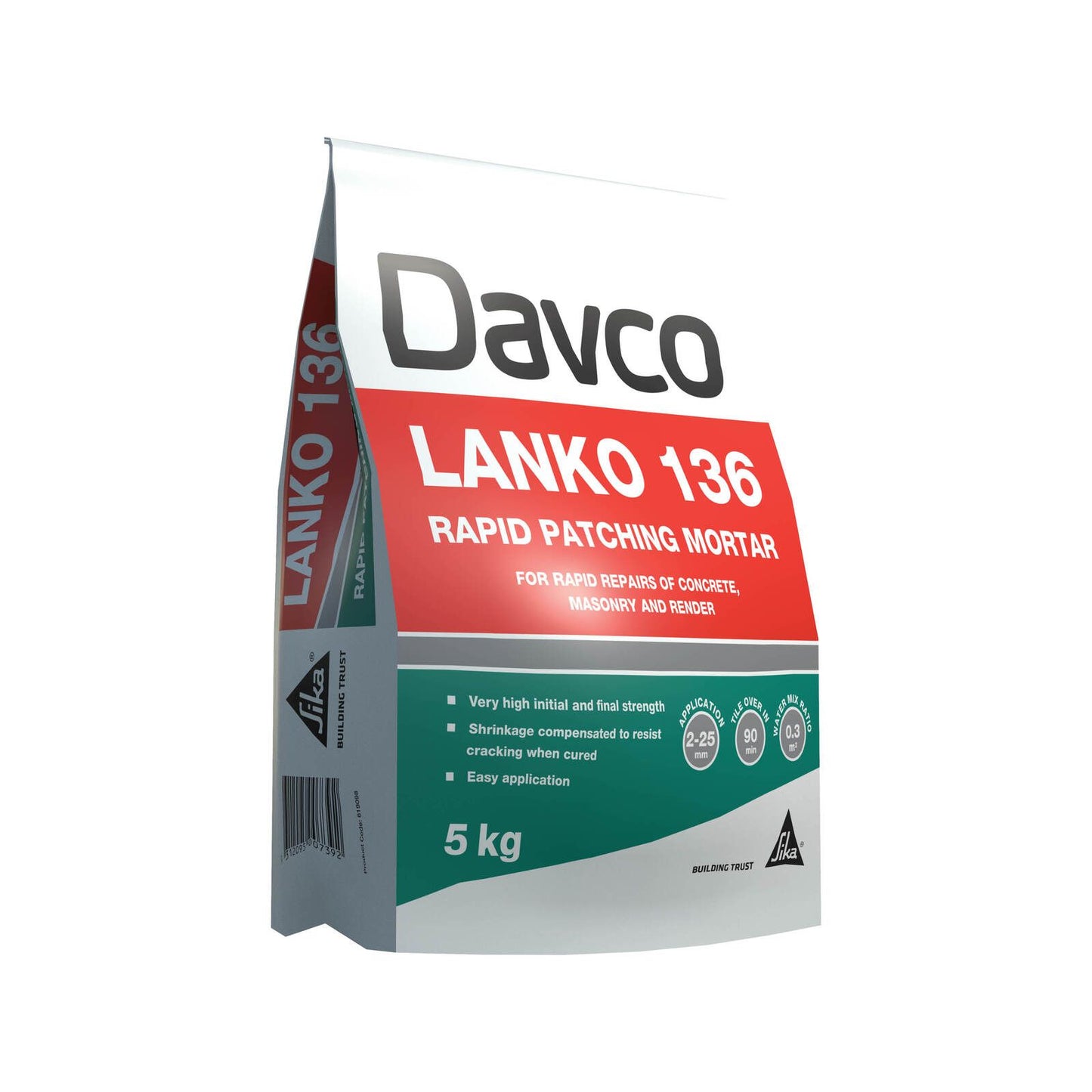 Davco Lanko 136 Rapid Patching Mortar - 5kg