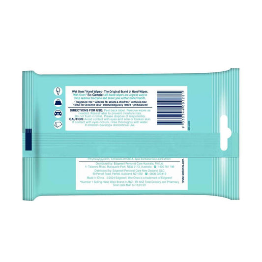 Wet Ones Be Gentle Anti-bacterial Hand & Face Wipes - 15 pack