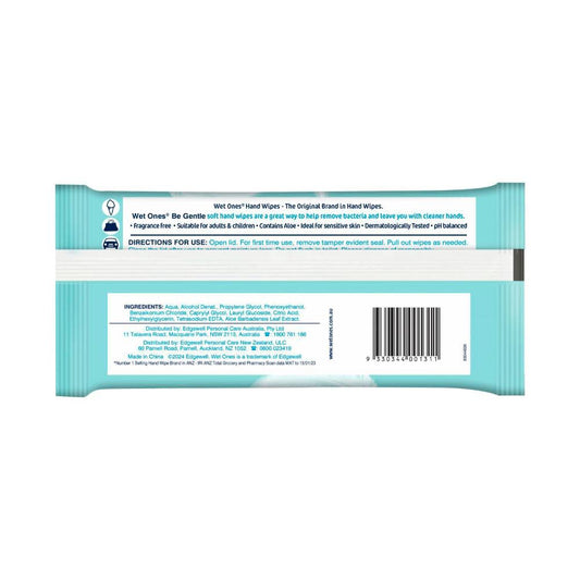 Wet Ones Be Gentle Anti-bacterial Hand & Face Wipes - 40 pack