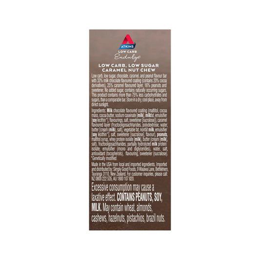 Atkins Low Carb Endulge Bar Caramel Nut Chew5x34g - 170g