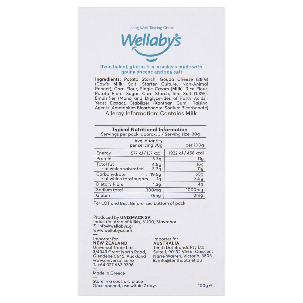 Wellaby's assic Cheese Crackers - 100g