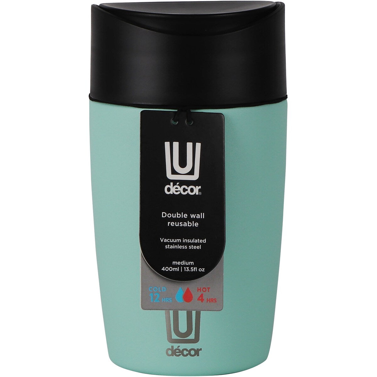 Decor Double Wall Reusable Stainless Steel Flask Assorted 400ml