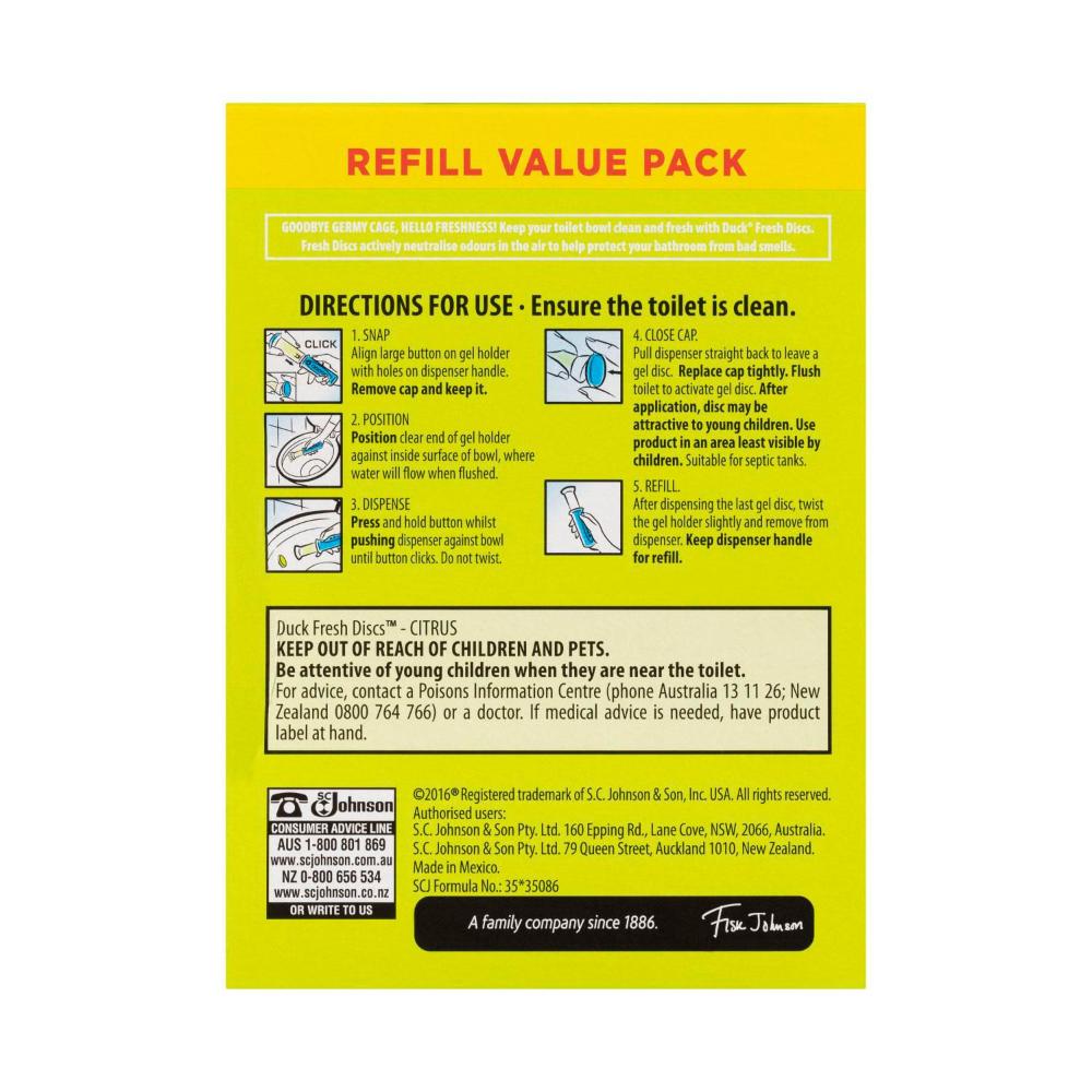 Duck Fresh Discs Toilet eaner Citrus Twin Refills 2x36ml - 72mL