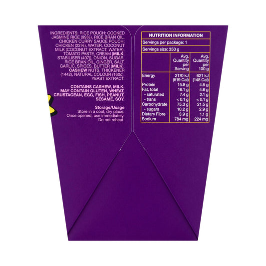 Nombox Meal Box Butter Chicken With Rice - 350 GRAM